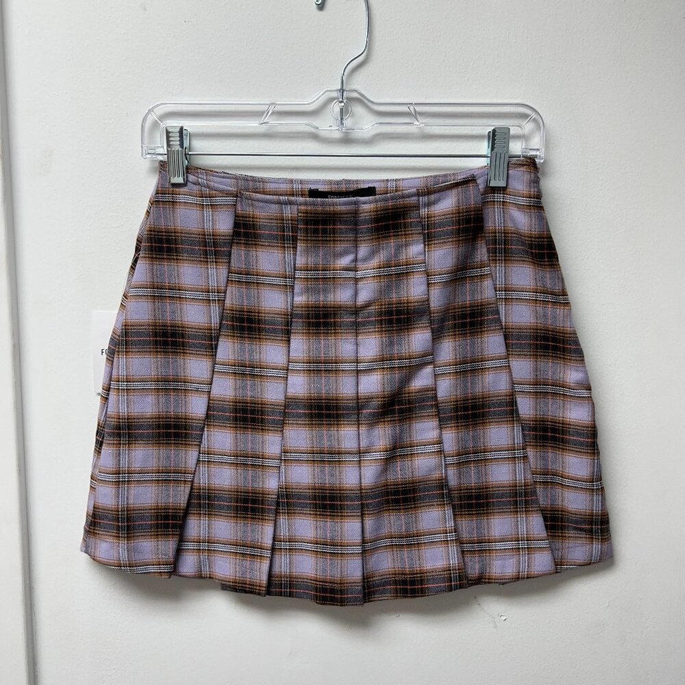 NWT Forever 21 Purple Plaid Mini Skirt